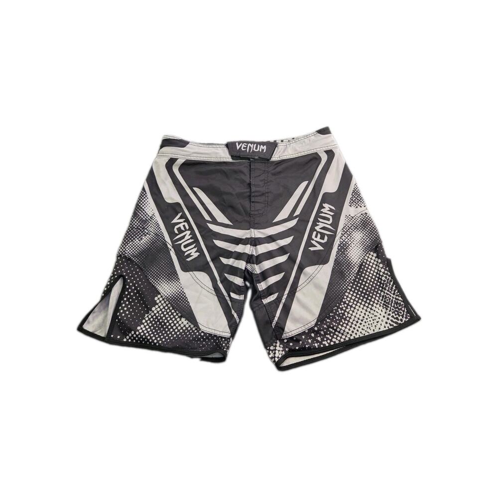Venum Men’s MMA Fight Team Shorts Sz L 34/36 Black Gray Logo Training Z2-87